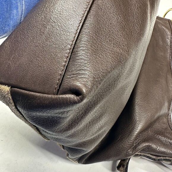 Garnet Hill Leopard Animal Print Calf-Hair Shoulder Bag - Picture 15 of 16